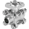 Ball valve Series: VZBA Stainless steel/PTFE Bare stem PN63 Butt weld EN 12627 1/4" (8)